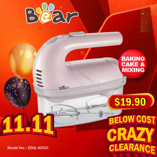 Bear Hand Mixer With 5 Speeds & Eject Function (DDQ-A01G1)