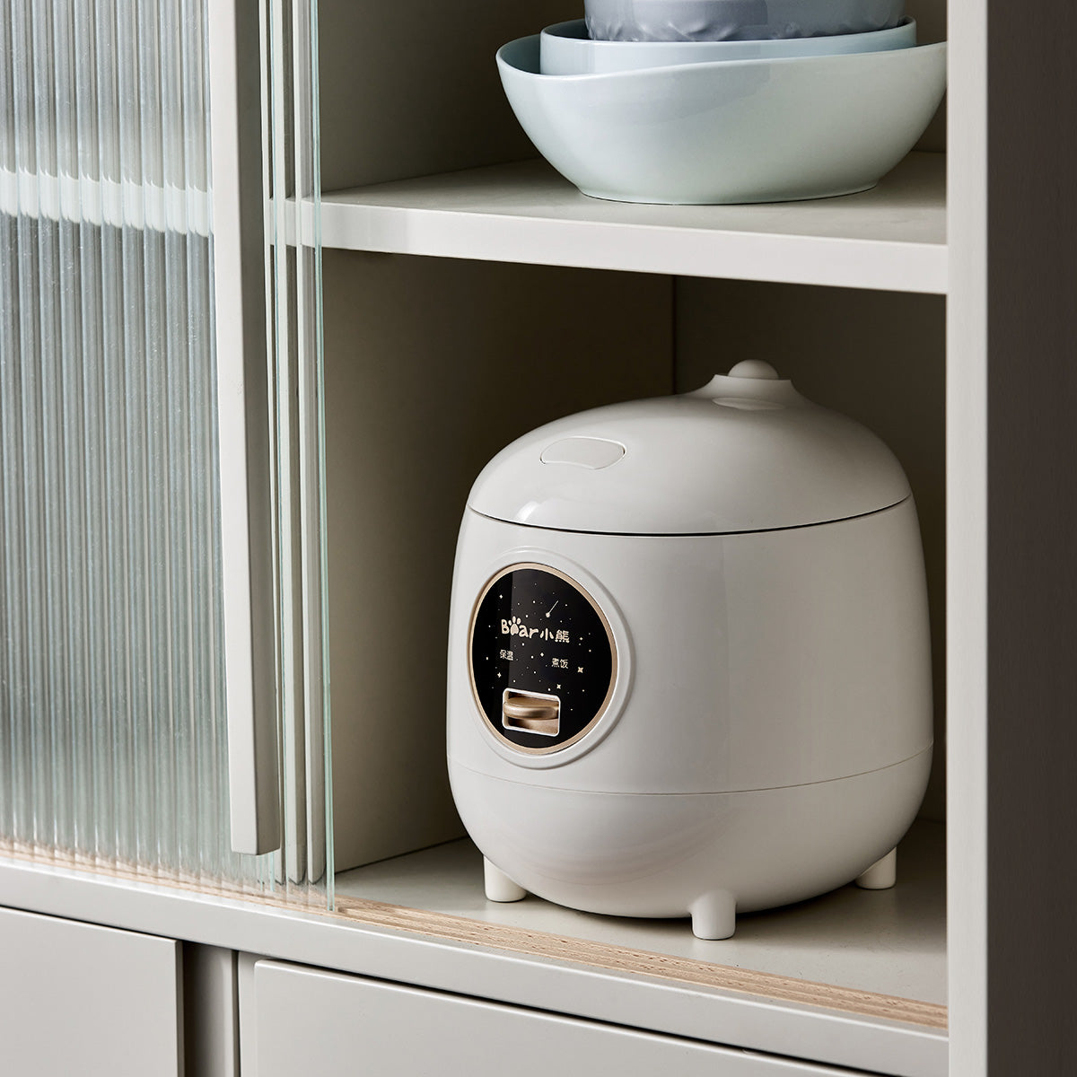 BEAR 1.2L Rice Cooker, Mini Rice Cooker with non-stick Inner Pot, Compact & Portable (DFB-B12W1)