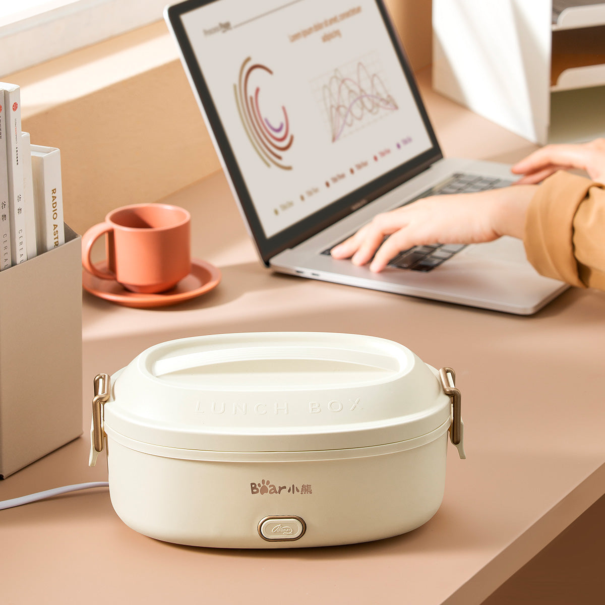 Bear 1.0L Lunch box Electric Lunch Box with Detachable Non-stick inner pot / Mini Rice Cooker (DFH-D10Y1)