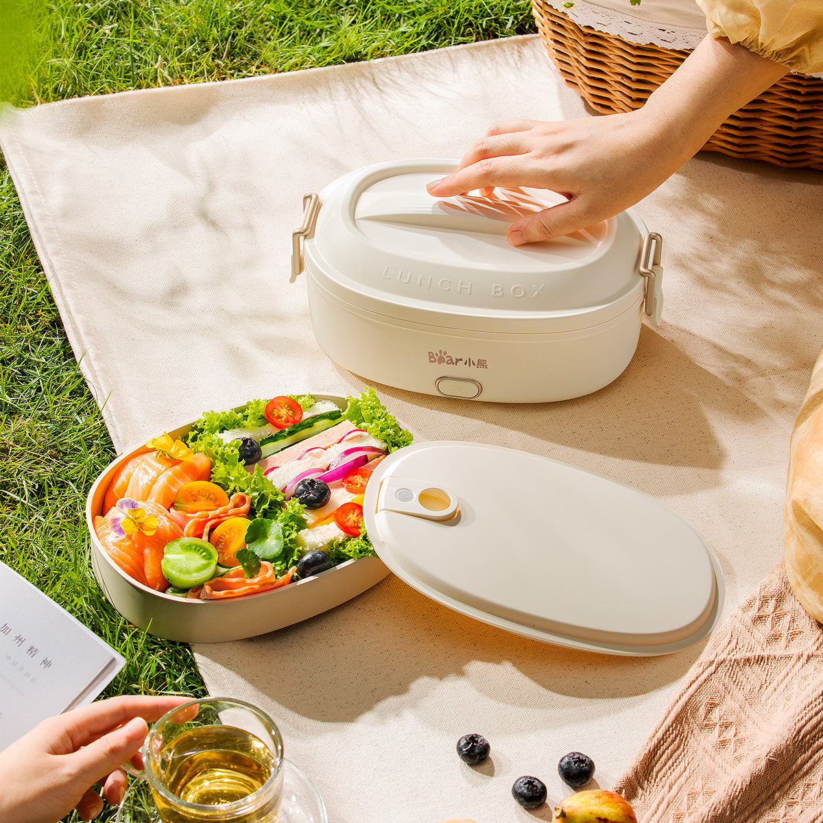 Bear 1.0L Lunch box Electric Lunch Box with Detachable Non-stick inner pot / Mini Rice Cooker (DFH-D10Y1)