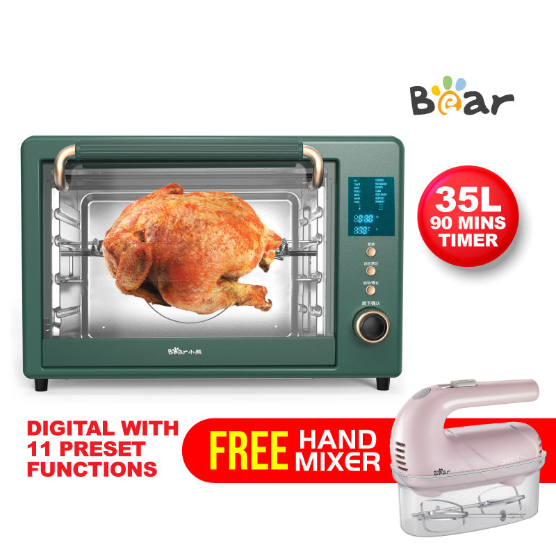 Bear Digital Oven With Rotisserie & 11 Preset Functions (DKX-A35S2)