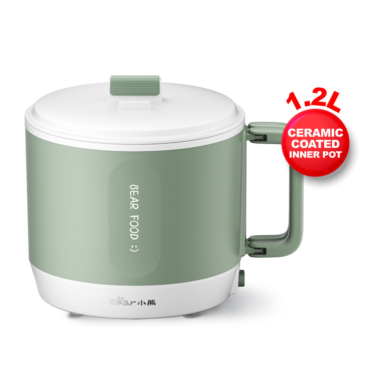 Bear 1.2 Travel Cooker, Travel Pot, Travel jug, Multi Cooker, Mini Steamboat with Ceramic coated inner pot (DRG-Z12K1)