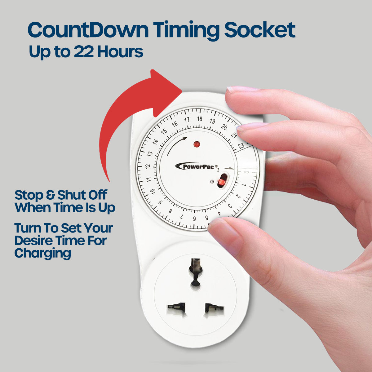 Countdown Timer, Timer Plug Socket 22 hrs for 13A Multi Socket (FDD70-C1)