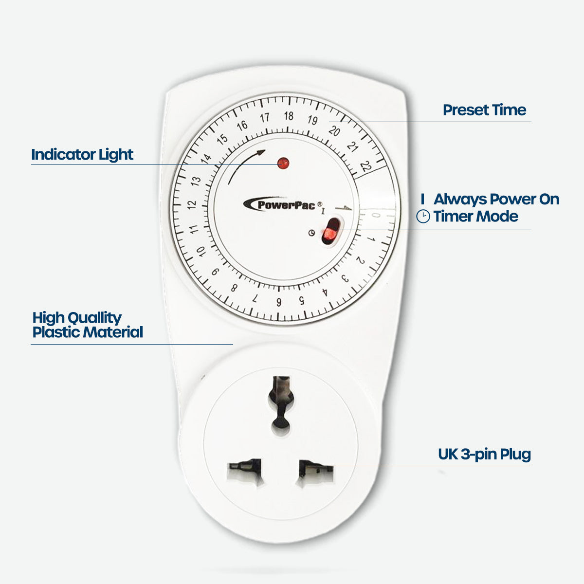 Countdown Timer, Timer Plug Socket 22 hrs for 13A Multi Socket (FDD70-C1)