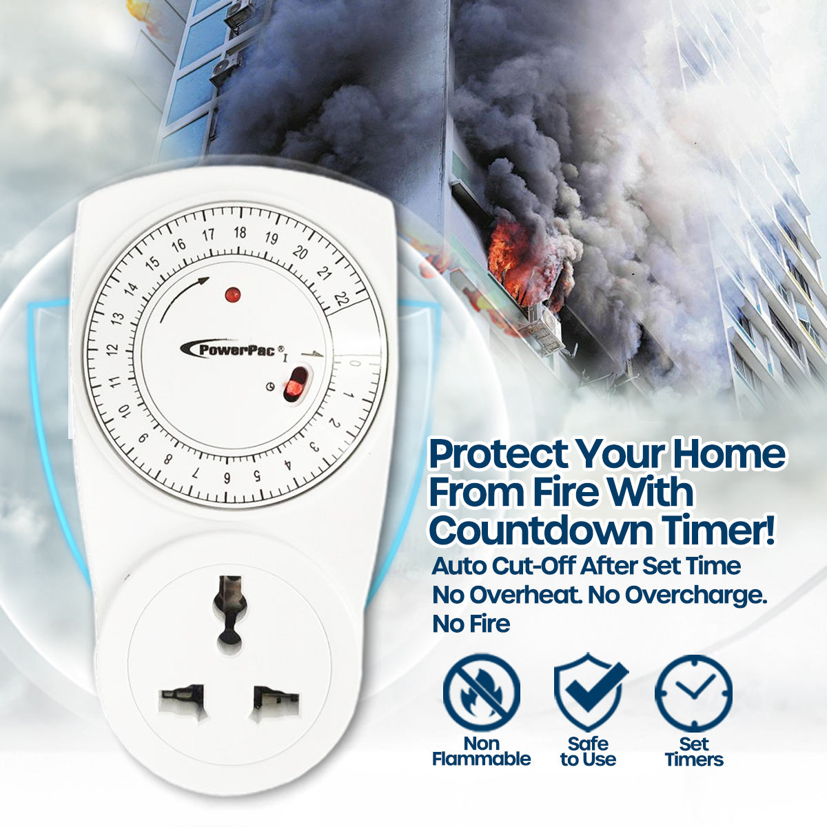 Countdown Timer, Timer Plug Socket 22 hrs for 13A Multi Socket (FDD70-C1)