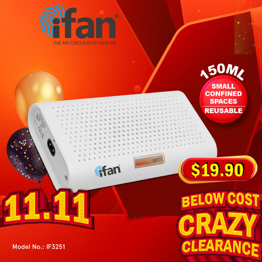 iFan Thirsty Hippo Dehumidifier, Dehumidifier, Rechargeable Moisture Absorber | Reusable (IF3251)