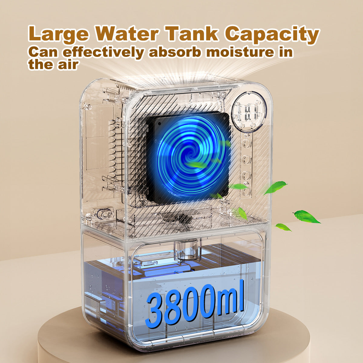 iFan 3.8L Electric Mini Dehumidifier Thirsty Hippo – Full Tank Auto OFF, Humidity Display, 7 LED, Timer, quiet, white, IF3253