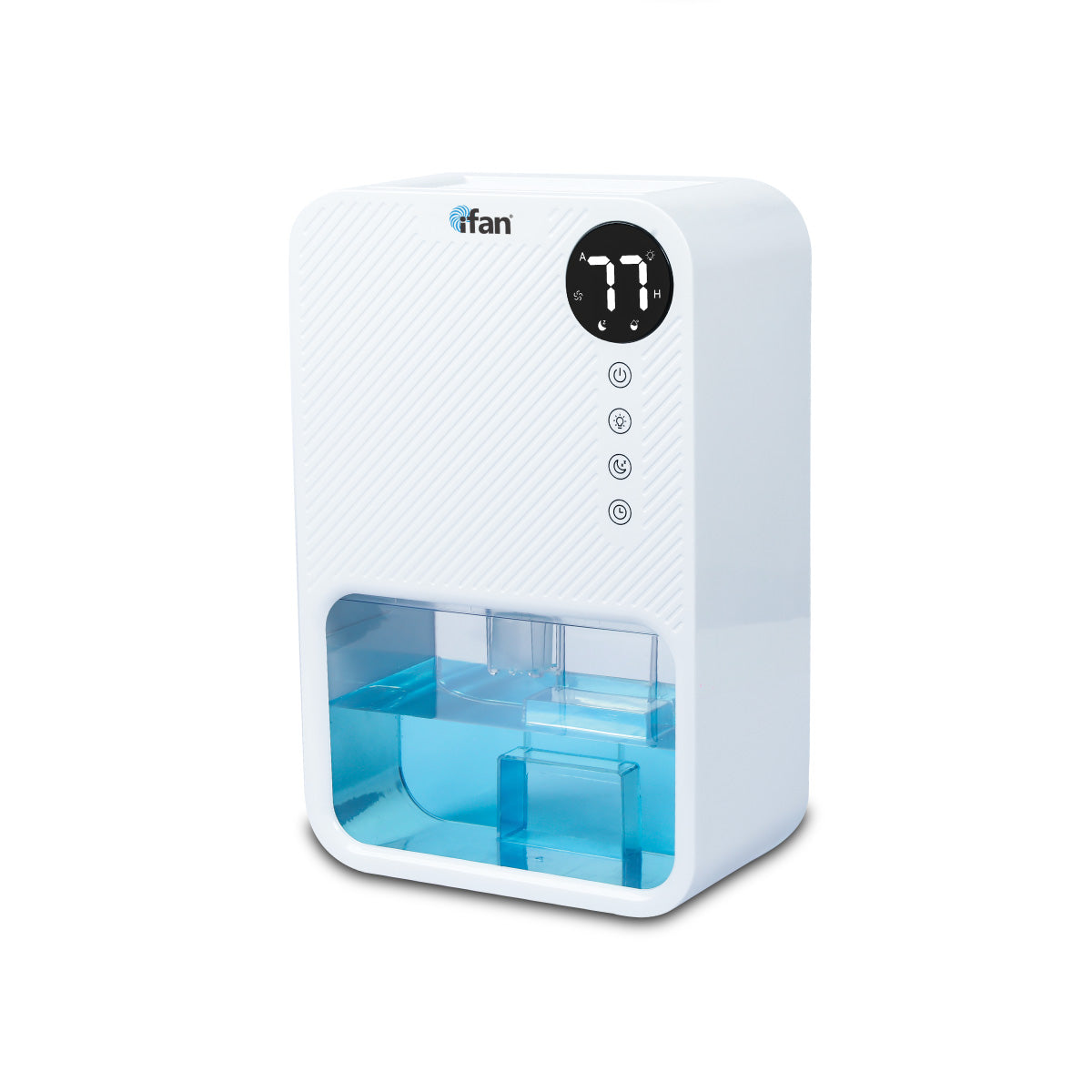 iFan 3.8L Electric Mini Dehumidifier Thirsty Hippo – Full Tank Auto OFF, Humidity Display, 7 LED, Timer, quiet, white, IF3253