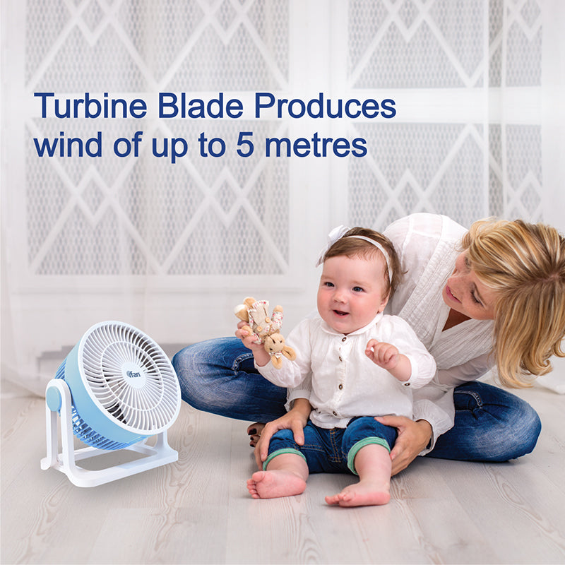 iFAN 8" Air Circulator Fan – 3 Speed, Turbo Airflow, 90° Adjustable Tilt, Overheat Protection, Compact & Lightweight Design, IF7408