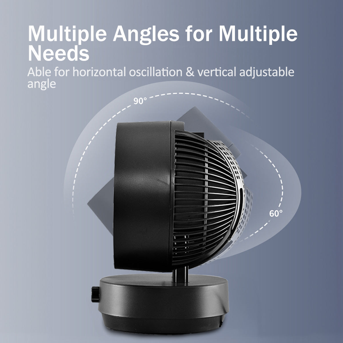 iFan 9" Air Circulator Fan with Oscillation – 3 Speed, Silent, Powerful, Portable, IF7409