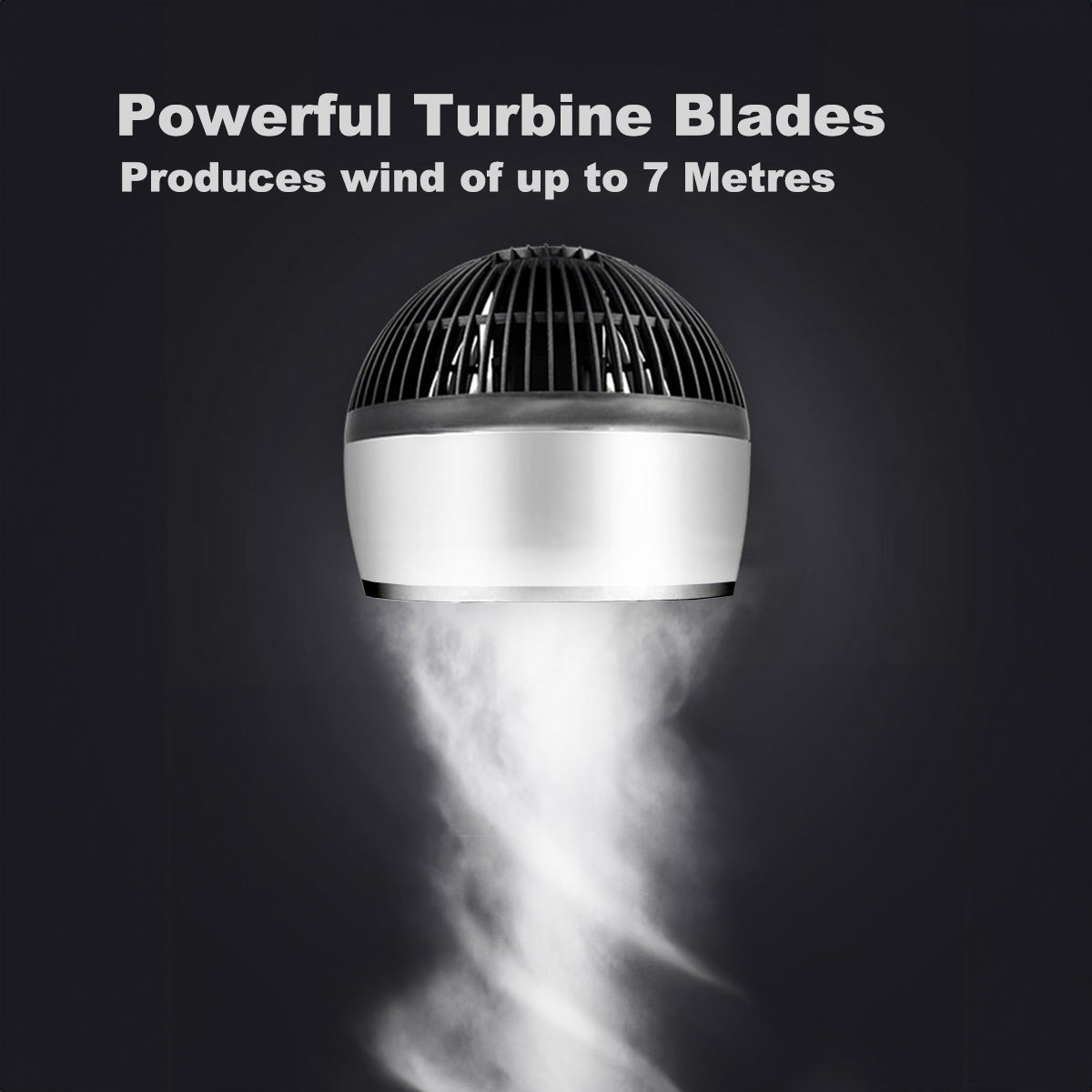 iFan 7" Air Circulator Turbofan - 3 Speeds, Oscillation, 90° vertical angle adjustable, Power Fan, Desk Fan, Portable Fan, IF7530