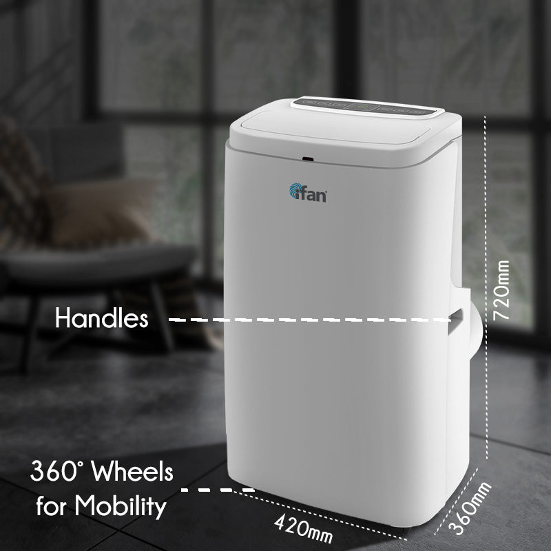 iFan Portable Aircon - 3in1 Portable Air Conditioner / Fan / Dehumidifier, Remote Control, 12000 BTU, cools 550 sq feet, white, IF9012