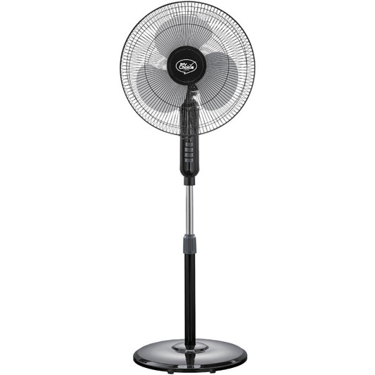 MyChoice 16" Stand Fan – Adjustable Tilt & Height, Oscillation, Powerful, Sturdy, Quiet, Energy-efficient, 3-Speed, black, MC40