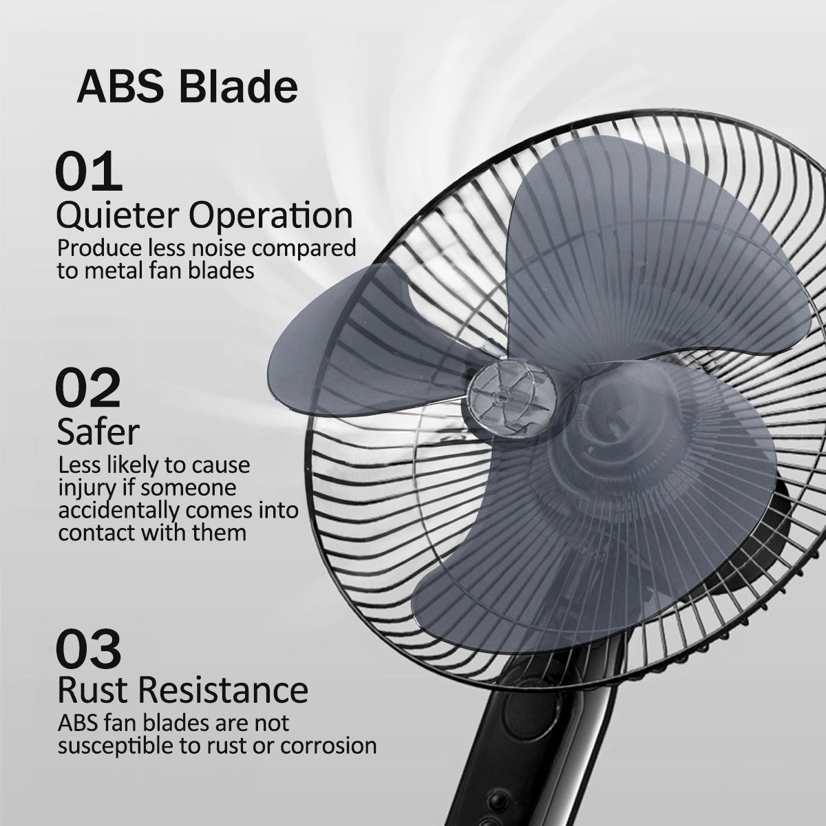 MyChoice 16" Stand Fan – Adjustable Tilt & Height, Oscillation, Powerful, Sturdy, Quiet, Energy-efficient, 3-Speed, black, MC40
