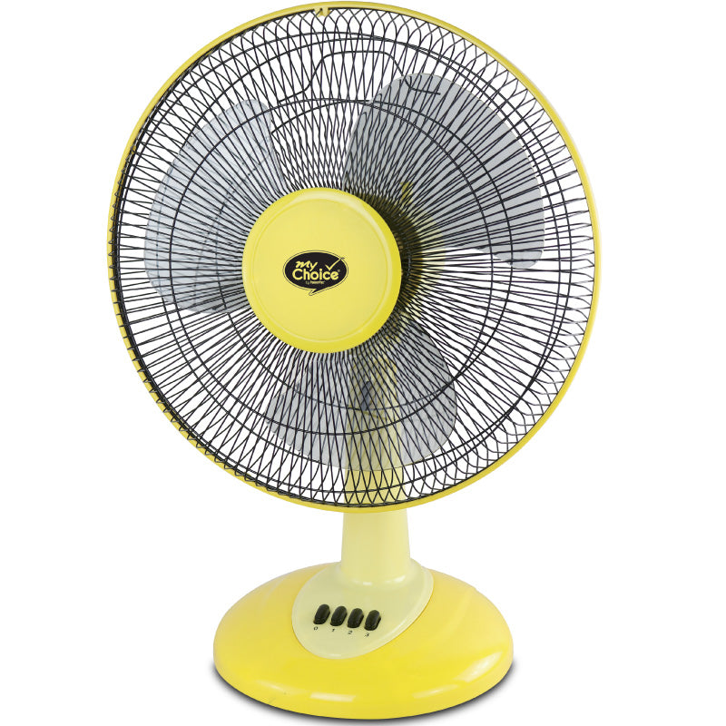 My Choice 16" Desk Fan – High Velocity, Adjustable Tilt, Oscillation, Quiet, Durable, Overheat Protection, 3-Speed, yellow, MC505