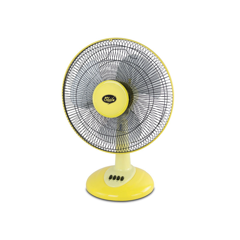 My Choice 16" Desk Fan – High Velocity, Adjustable Tilt, Oscillation, Quiet, Durable, Overheat Protection, 3-Speed, yellow, MC505