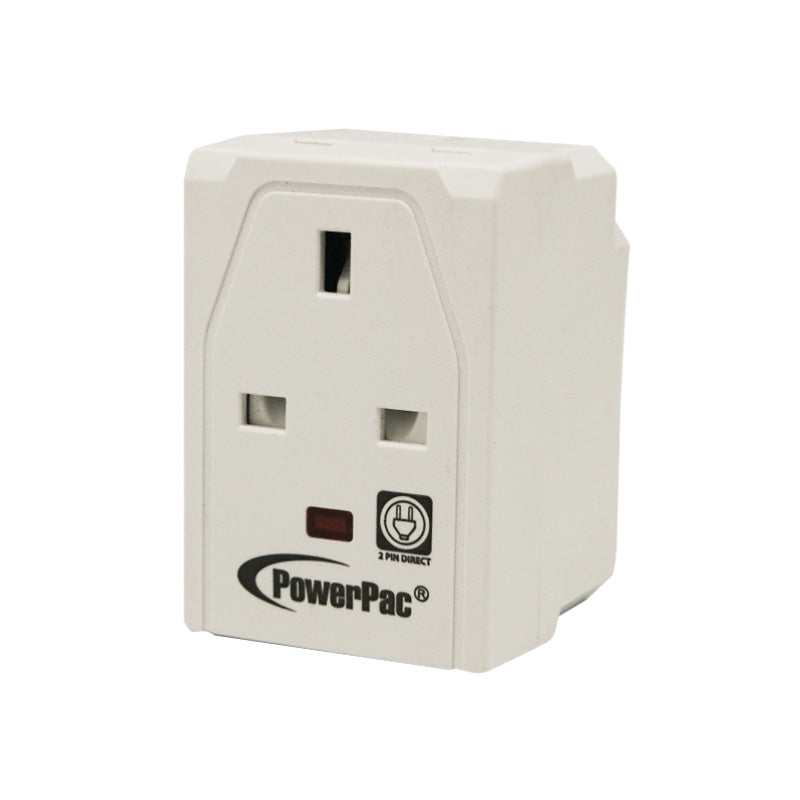 Adapter with 3-Pin Plug – 3-Way 3-Pin Sockets, Neon LED, PP144N