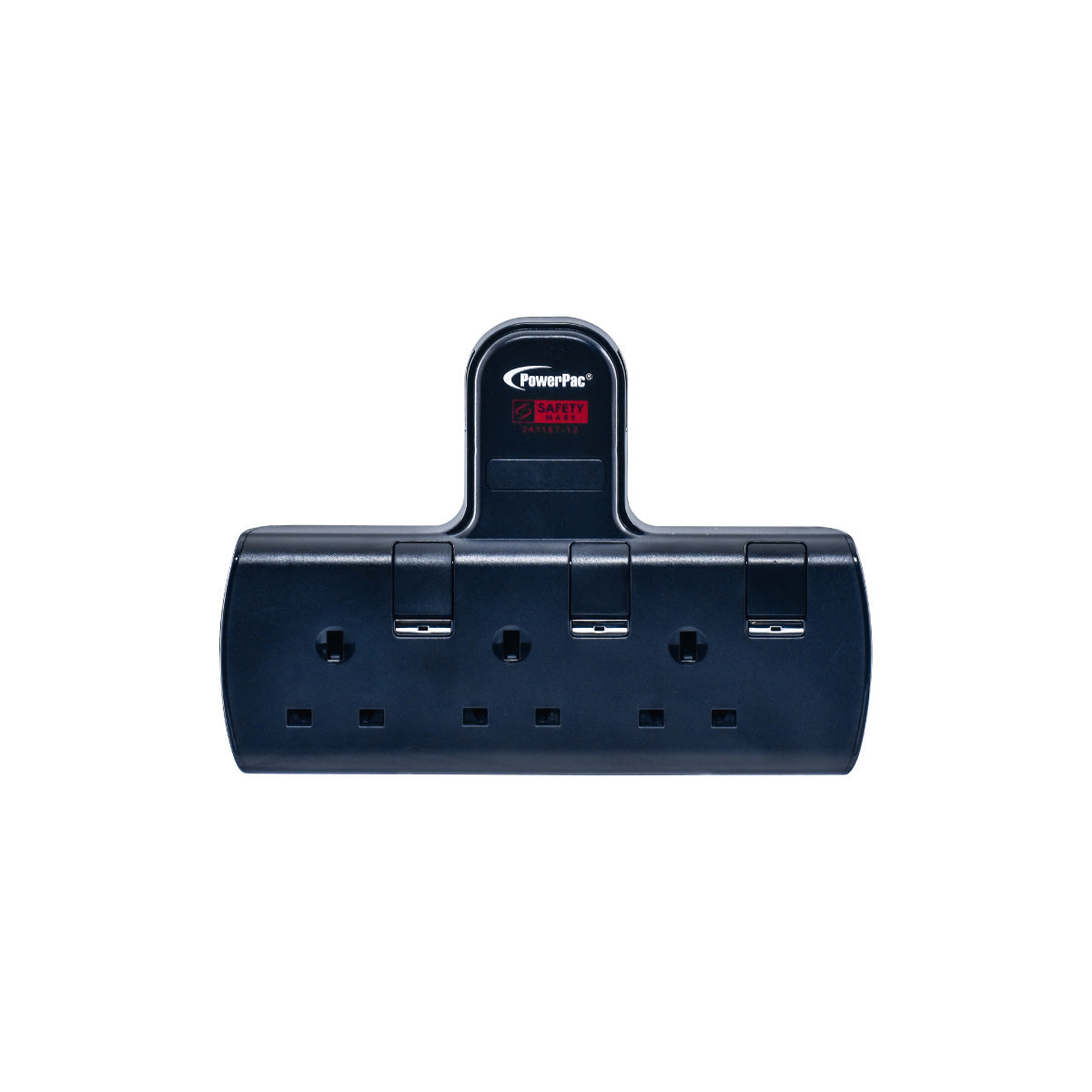 Multi Plug Extension Adapter with 3 Way adapter, 3 way Socket Adaptor (PP273BK)
