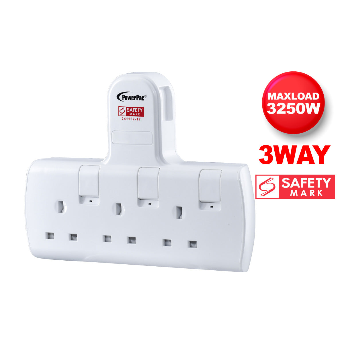 Multi Plug Extension Adapter with 3 Way adapter, 3 way Socket Adaptor (PP273)