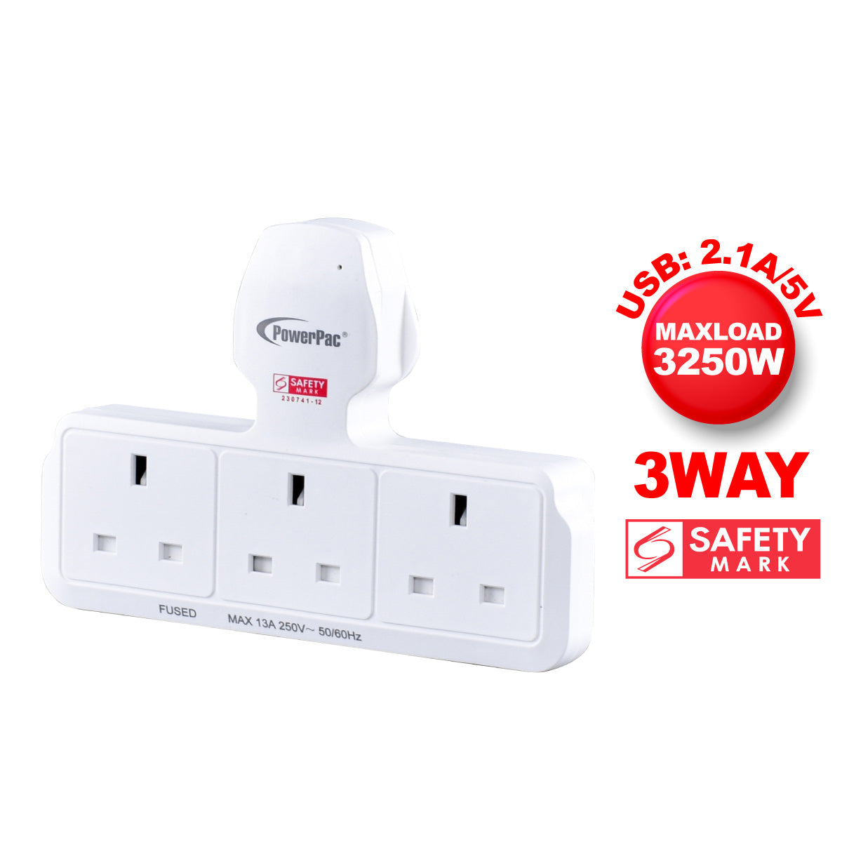 Multi Plug Extension Adapter with 3 Way, Power Extension Socket Adaptor (PP277)