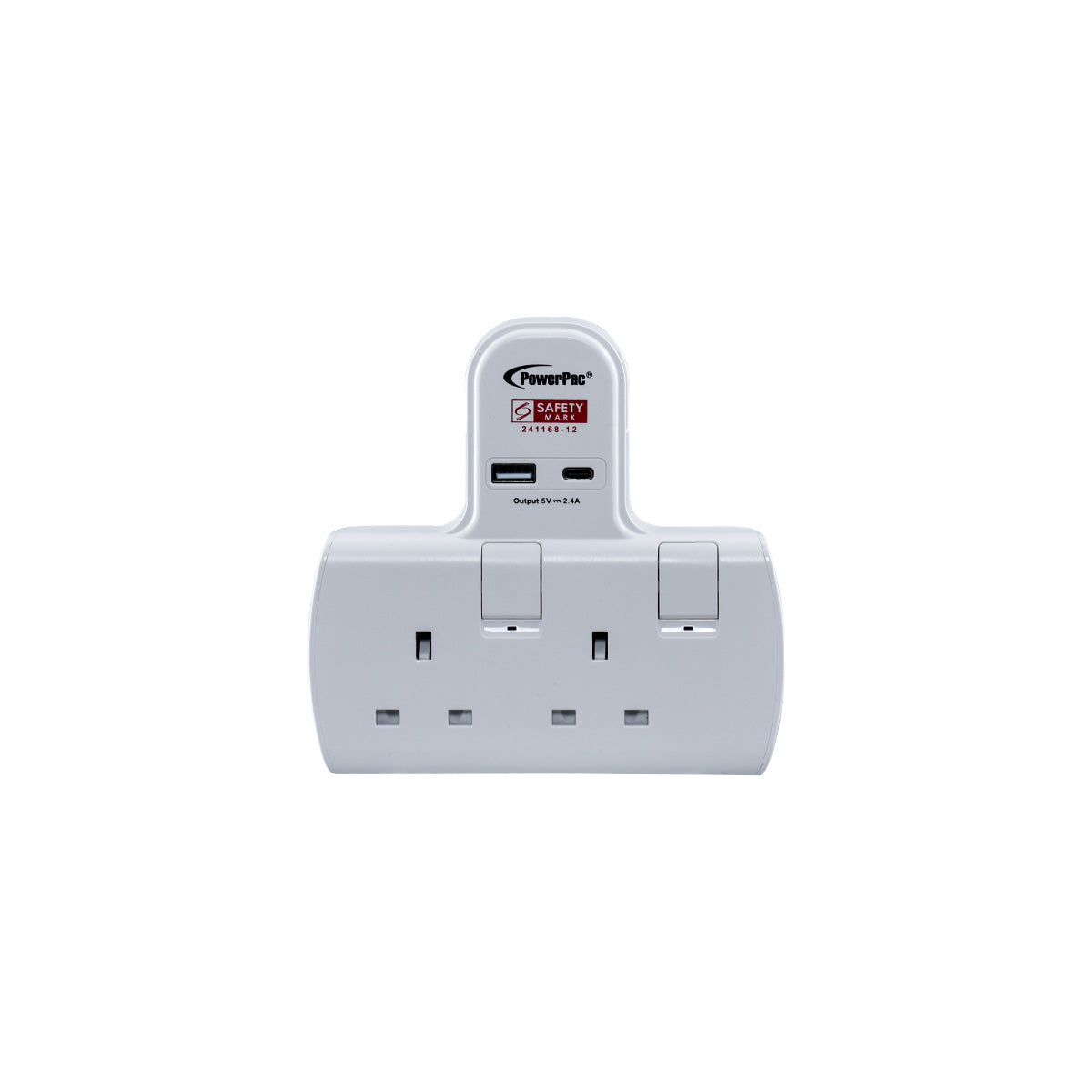 Multi Plug Extension Adapter with 2 Way adapter, USB-A, USB-C, 2 Way Socket Adaptor (PP292U)