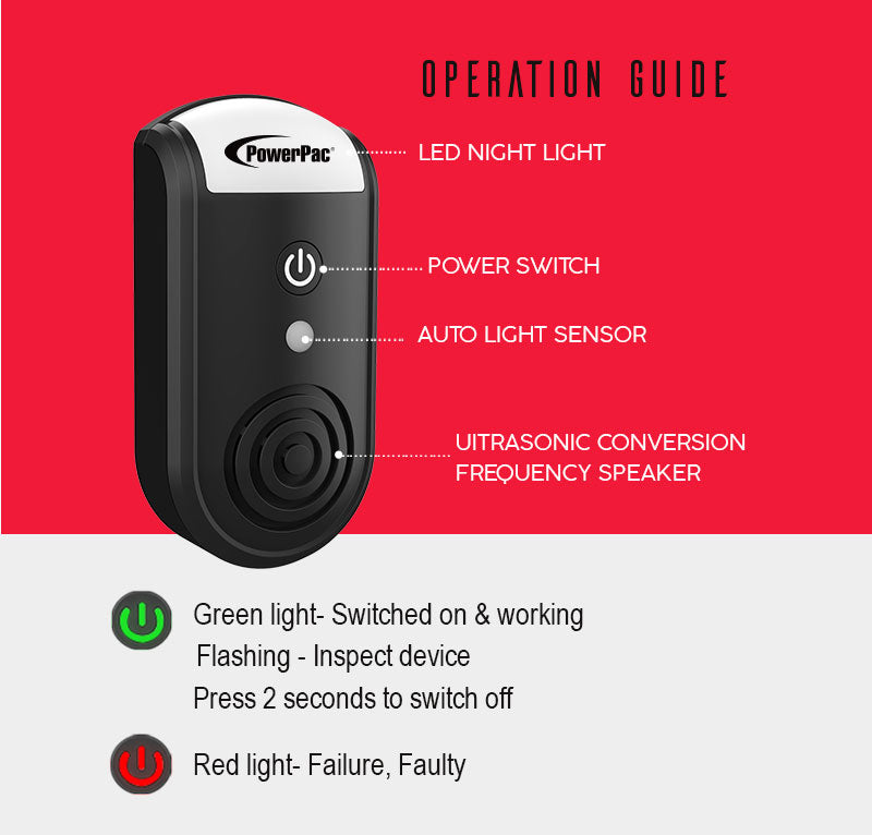 Ultrasonic insect Repellent Insect Killers Mosquito Killer with night light (PP306)