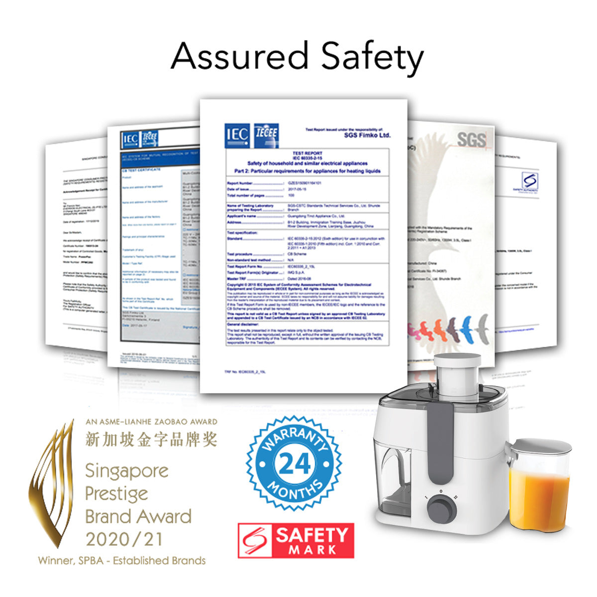 Juice Extractor with 2 Speed Stainless Steel Blades (PP3402)