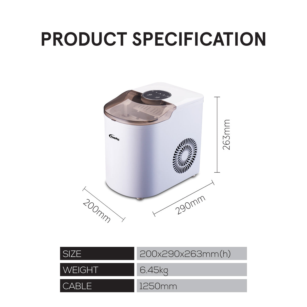 ICE Maker household mini round ice making machine timed ice making machine automatic cleaning (PP3508)