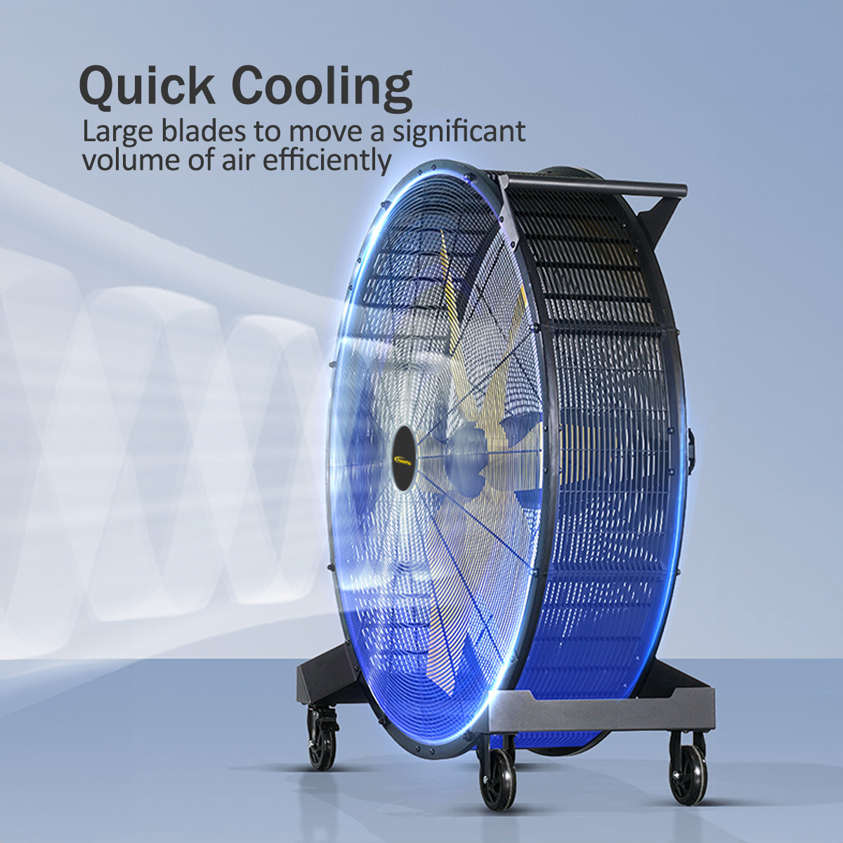 48” Big Industrial Drum Fan – 7 Speed, 6 Blades, Portable with Wheels, Air Circulator, High Power, PPP4822