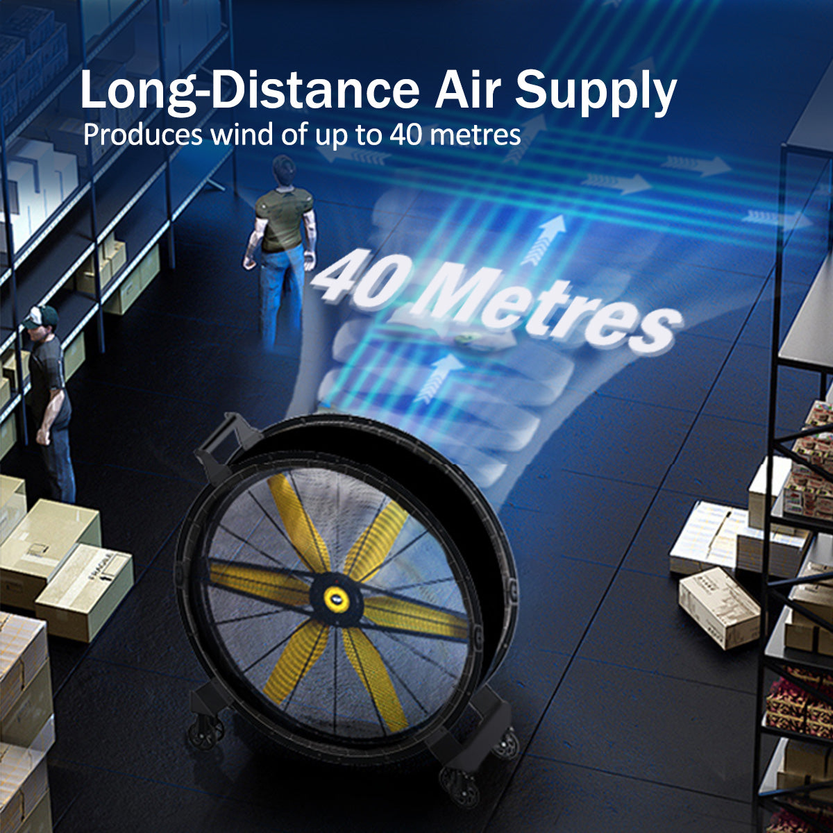 48” Big Industrial Drum Fan – 7 Speed, 6 Blades, Portable with Wheels, Air Circulator, High Power, PPP4822