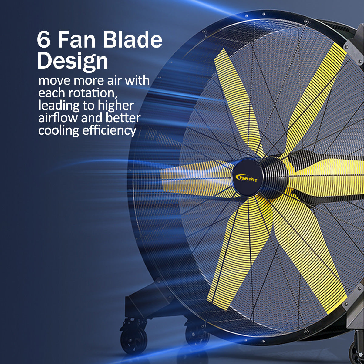 48” Big Industrial Drum Fan – 7 Speed, 6 Blades, Portable with Wheels, Air Circulator, High Power, PPP4822