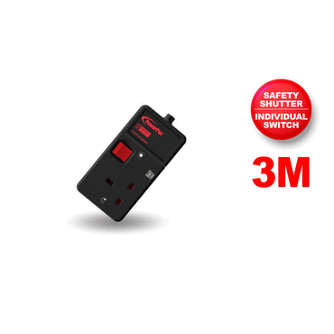 Extension Cord, Extension Socket, Power Cord, Power Extension 3 Metre 1 way (PP3881BK)