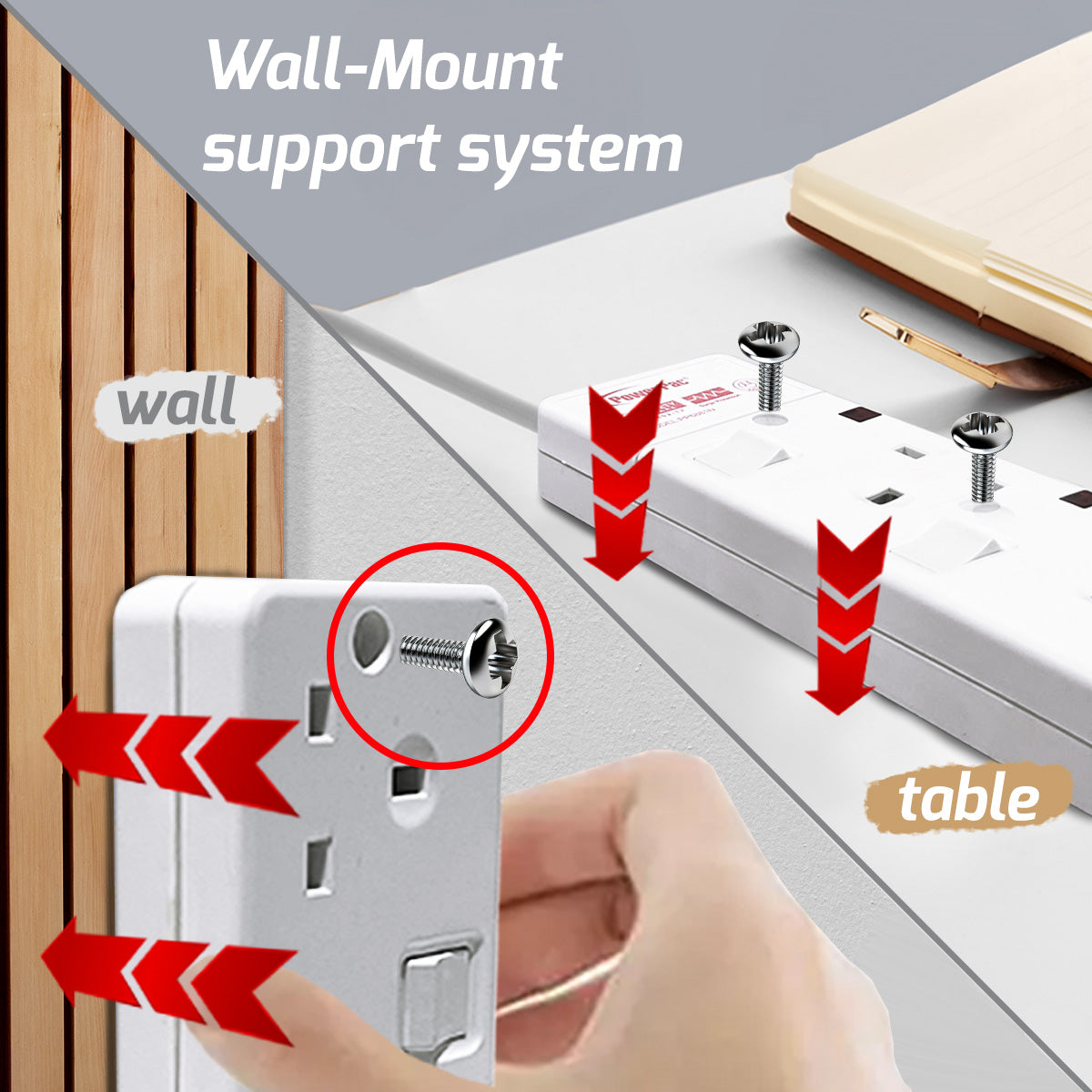 Extension Cord, Extension Socket, Power Cord 3 Meter 2 way (PP3882N)