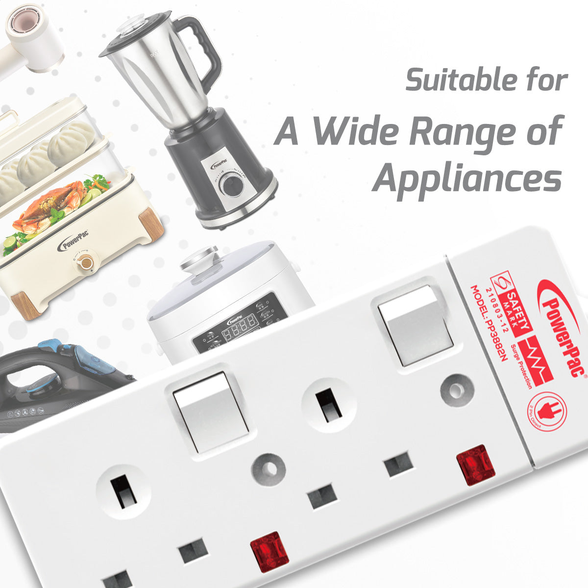 Extension Cord, Extension Socket, Power Cord 3 Meter 2 way (PP3882N)