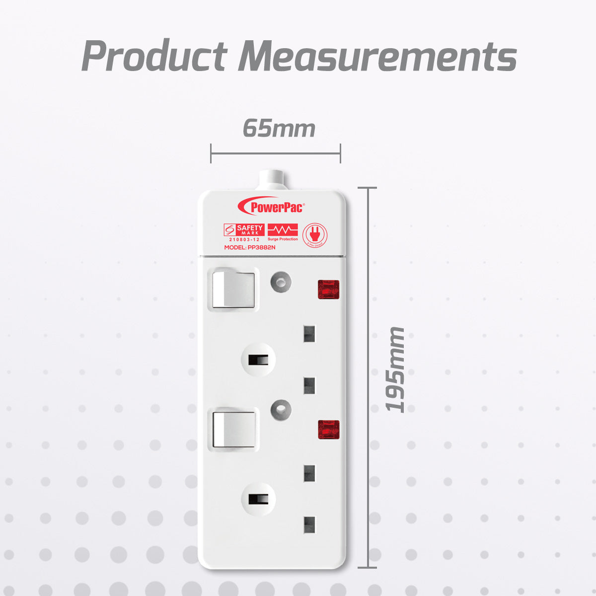 Extension Cord, Extension Socket, Power Cord 3 Meter 2 way (PP3882N)