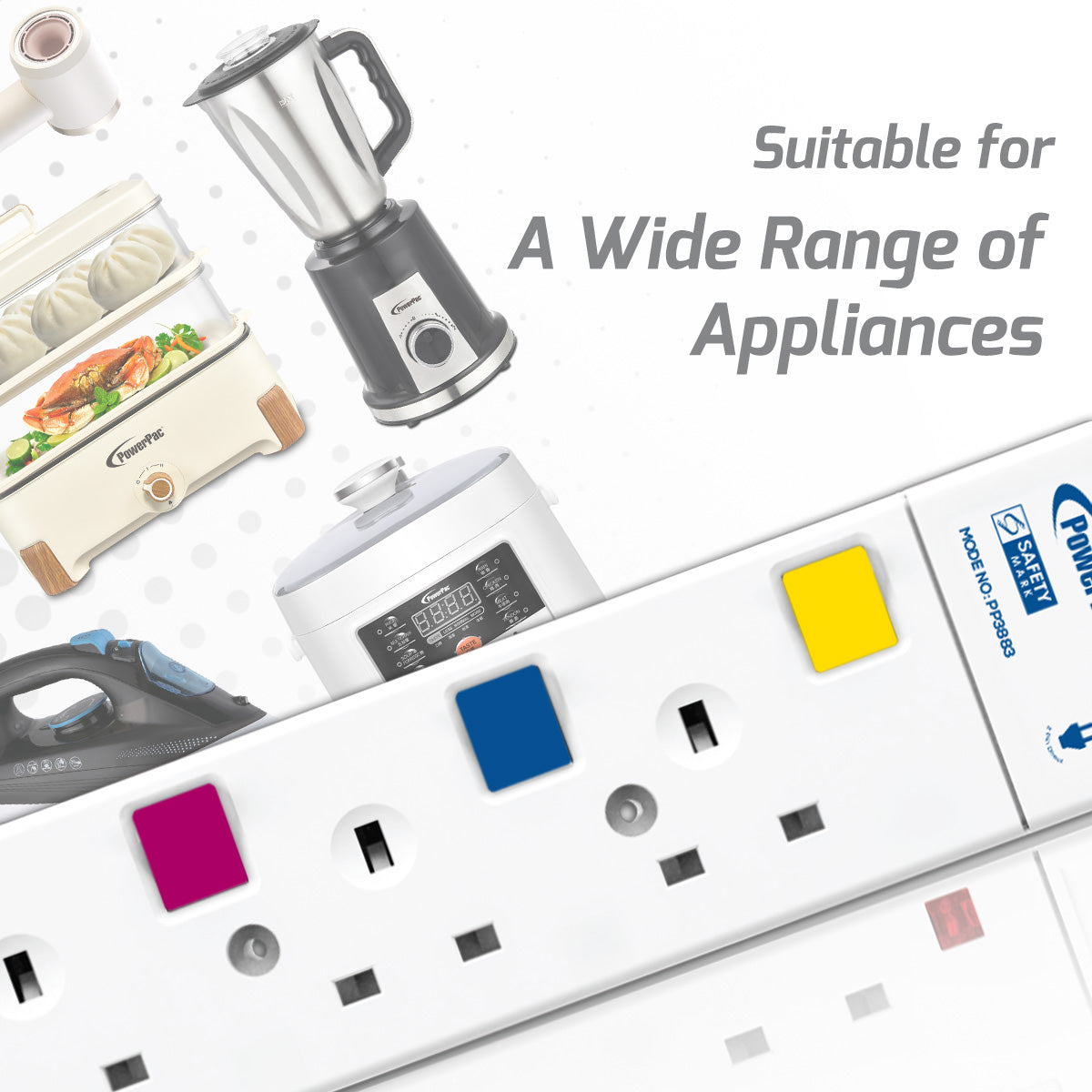 Extension Socket, Extension Cord , Power Cord , Power Extension 3 way 2 meter (PP3883-2)