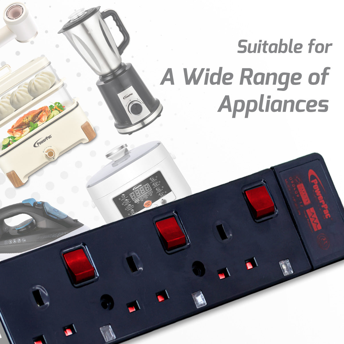 Extension Cord, Extension Socket, Power Cord, Power Extension 3 Meter (PP3883BK)