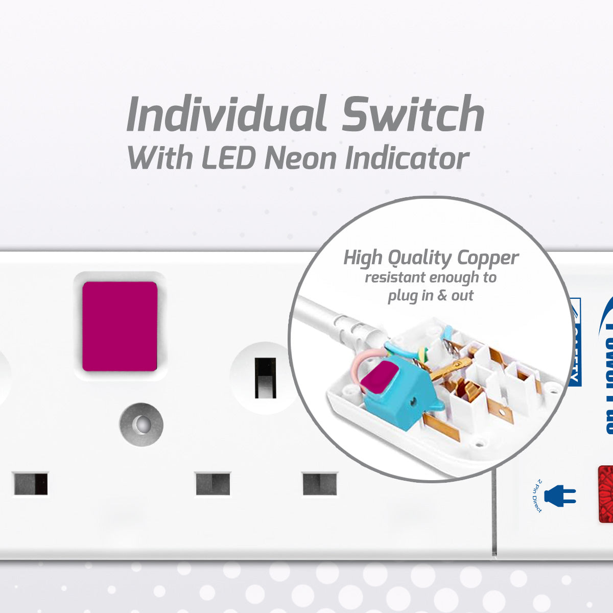 Extension Socket Extension Cord, Power Cord, Power Extension 4 way 2 meter (PP3884-2)