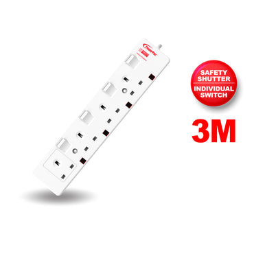 Extension Cord, Extension Socket, Power Cord, Power Extension 3 Metre 4 way (PP3884N)
