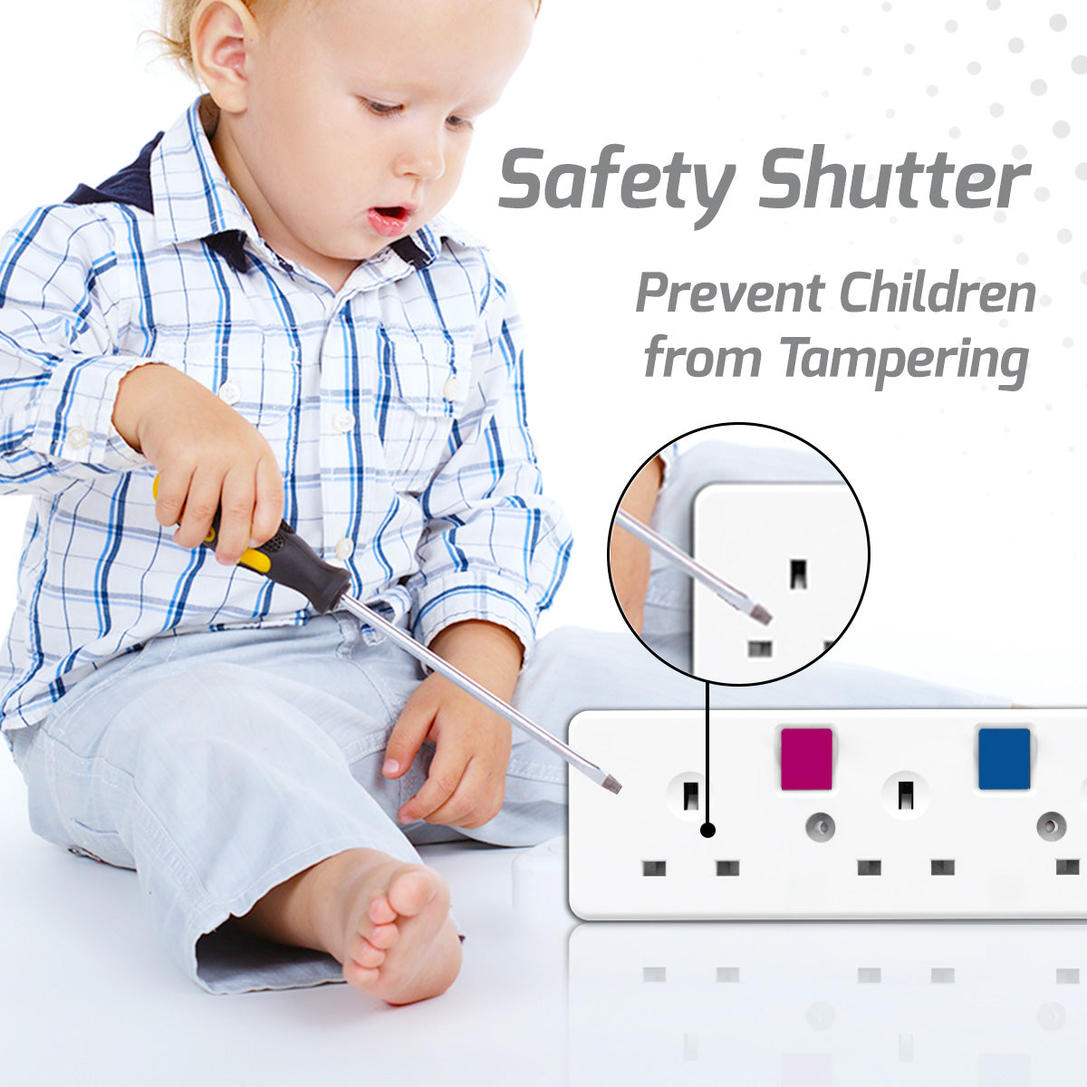 5 Way Safety Extension Socket 2 Meter with Individual Switch (PP3885-2)
