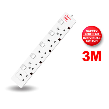 Extension Cord, Extension Socket, Power Cord, Power Extension 3 Metre 5 way (PP3885N)