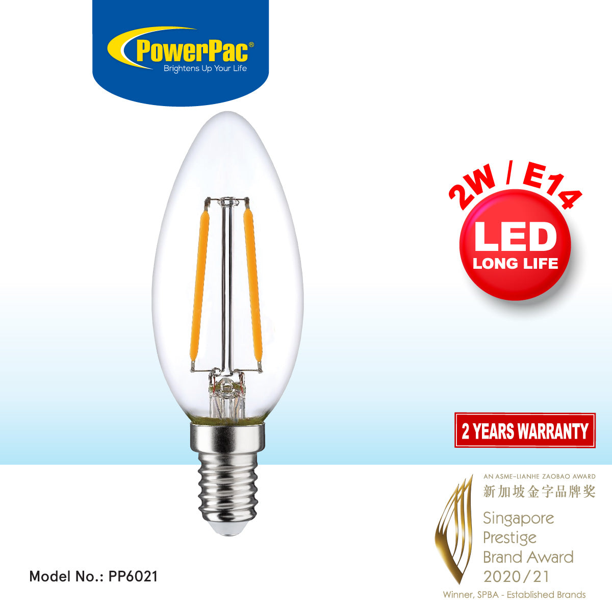 LED Bulb, Candle Bulb, LED Light 2W E14 Warm White(PP6021)