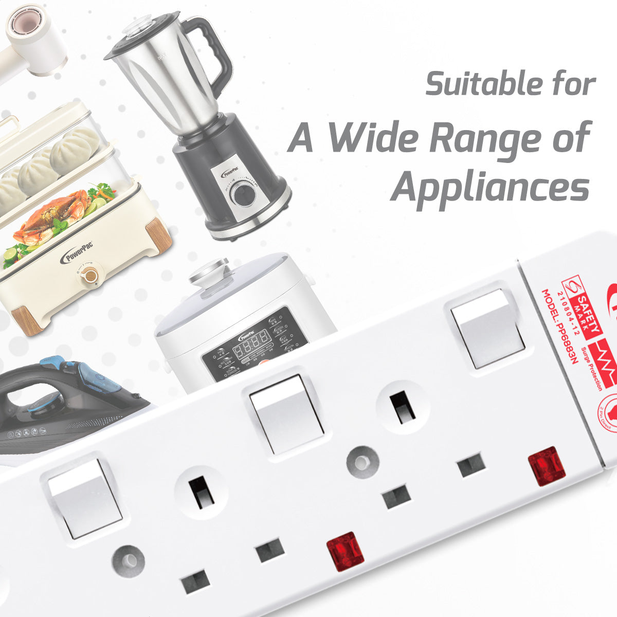 Extension Socket Extension Cord, Power Cord, Power Extension 3 way 6 meter (PP6883N)