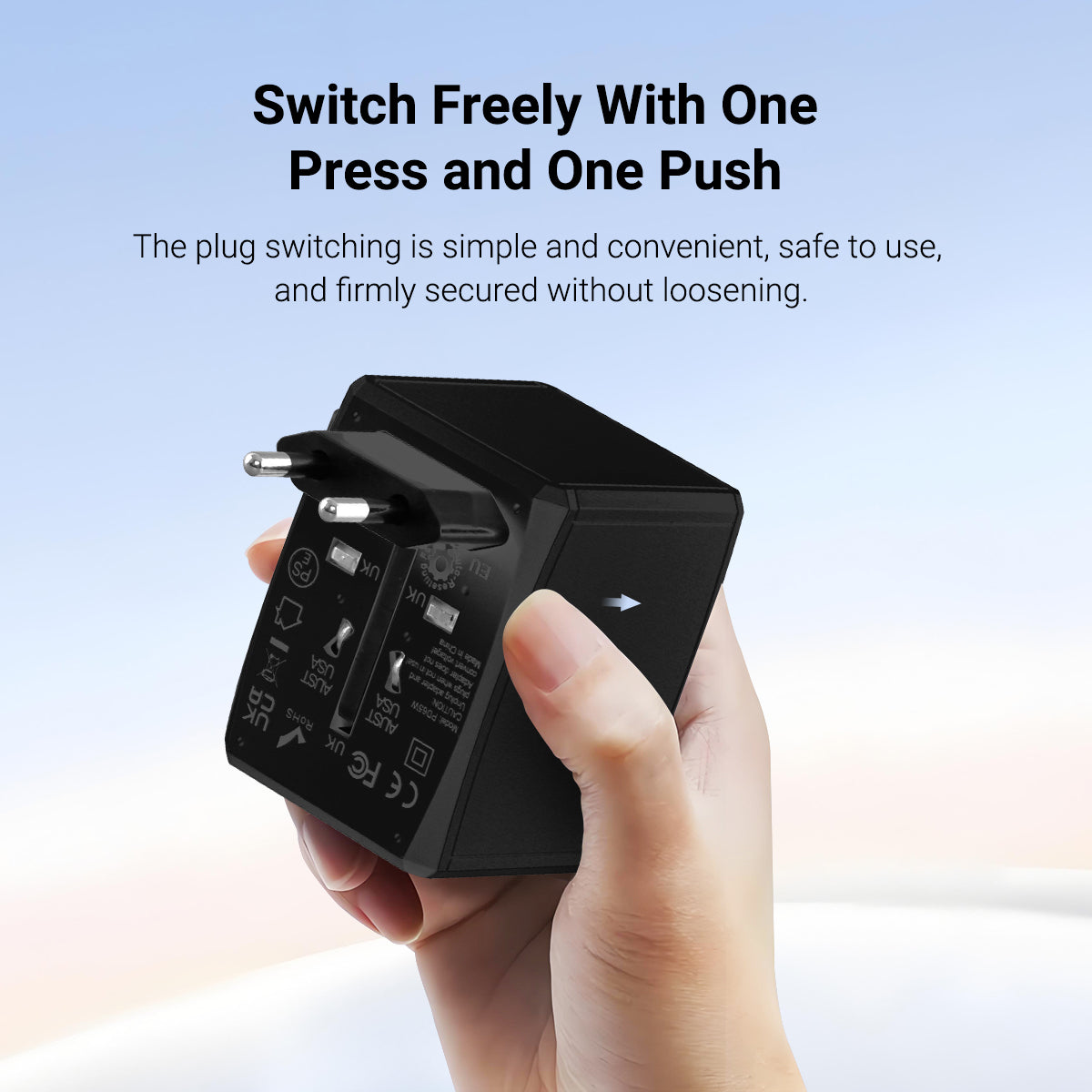 Universal Travel Adapter + USB Smart Charger – Multi Sockets & Plugs, Neon LED, PP7922