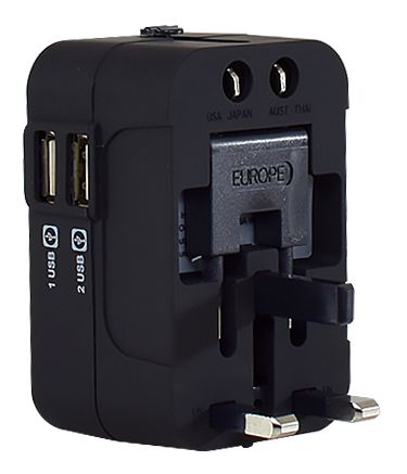 Multi Travel Adapter With 2x USB Charger US UK EU AU Adapter (PP7973)
