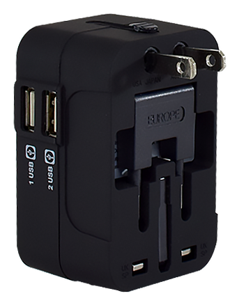 Multi Travel Adapter With 2x USB Charger US UK EU AU Adapter (PP7973)