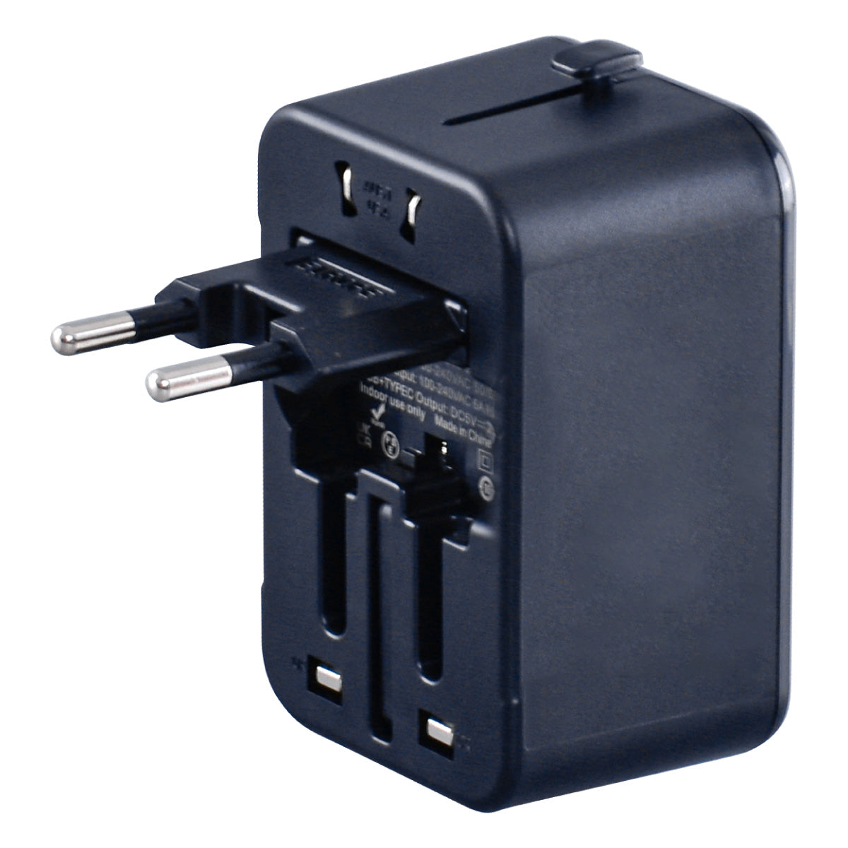 Multi Travel Adapter With USB-A, USB-C Charger US UK EU AU Adapter (PP7976)