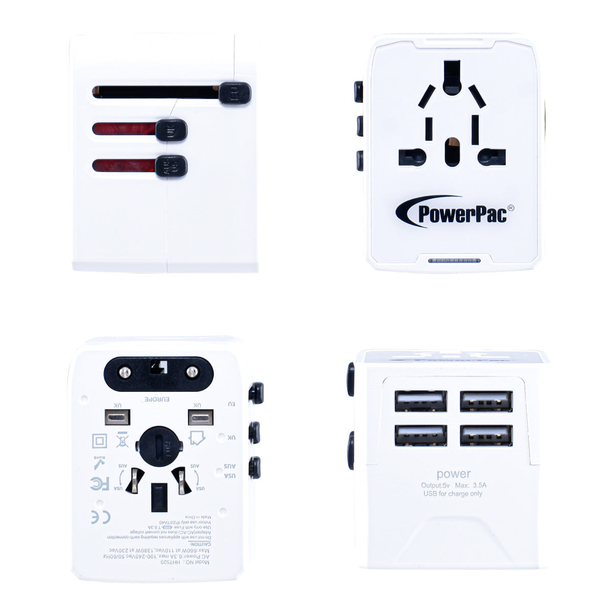 Multi Travel Adapter With 4 USB Charger (PP7981)