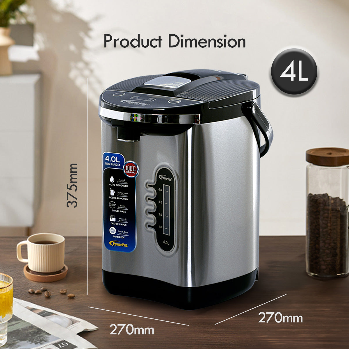 4L Electric Airpot, Instant Hot Water Dispenser (PPA70/4)
