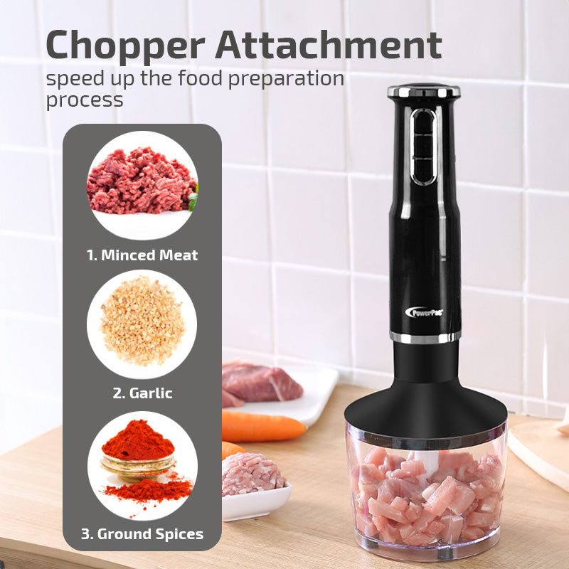 4in1 Hand Blender Set with Stainless Steel Blade 600W (PPBL393)